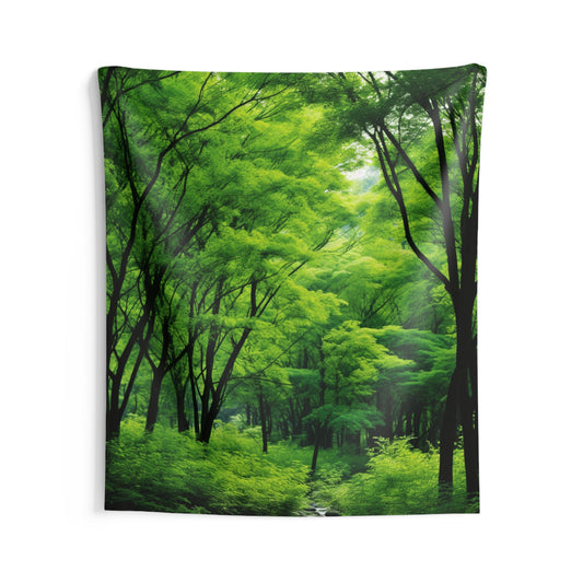 Nature Tapestry, Green Trees Leaves Wall Art Hanging Cool Unique Vertical Aesthetic Large Small Decor Bedroom College Dorm Room Starcove Fashion
