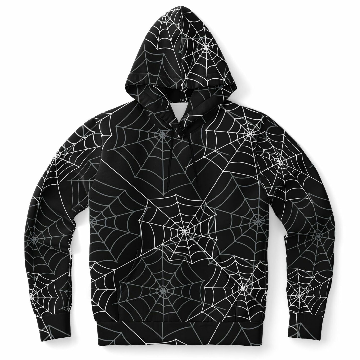 Spiderweb Hoodie, Halloween Black Creepy Pullover Men Women Adult Aesthetic Graphic Cotton Hooded Sweatshirt with Pockets Designer Plus Size
