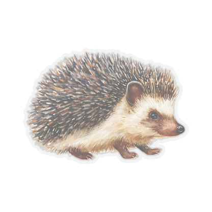 Hedgehog Sticker Decal, Watercolor Animal Wildlife  Cute Art Vinyl Laptop Waterbottle Tumbler Car Waterproof Bumper 4x4 Clear Die Cut Wall