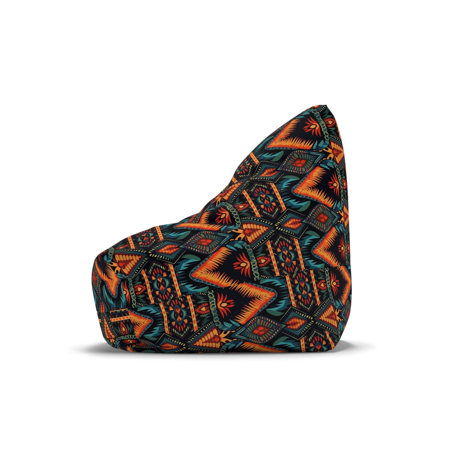 Boho Retro Bean Bag Chair Cover, Vintage Bohemian Washable Triangle Small Large Adult Children Kids Sofa Apartment Dorm Decor Unfilled Sack