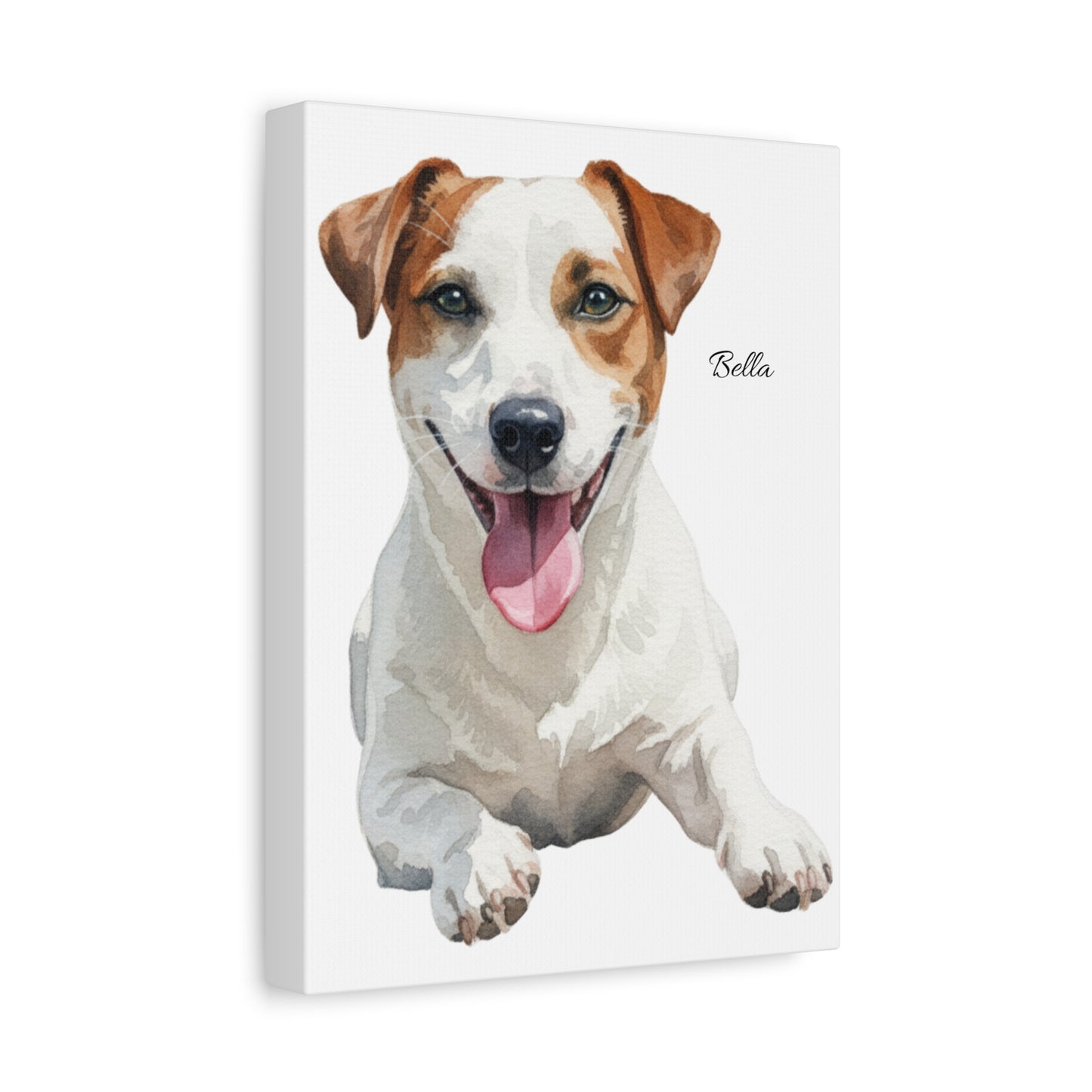 Custom Pet Portrait Canvas Gallery Wrap, Watercolor Painting Dog Cat Personalized Wall Art Print Artwork Small Large Hanging Vertical Poster