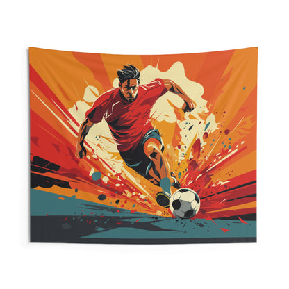 Soccer Football Tapestry, Sports Wall Art Hanging Cool Unique Landscape Aesthetic Large Small Decor Bedroom College Dorm Room