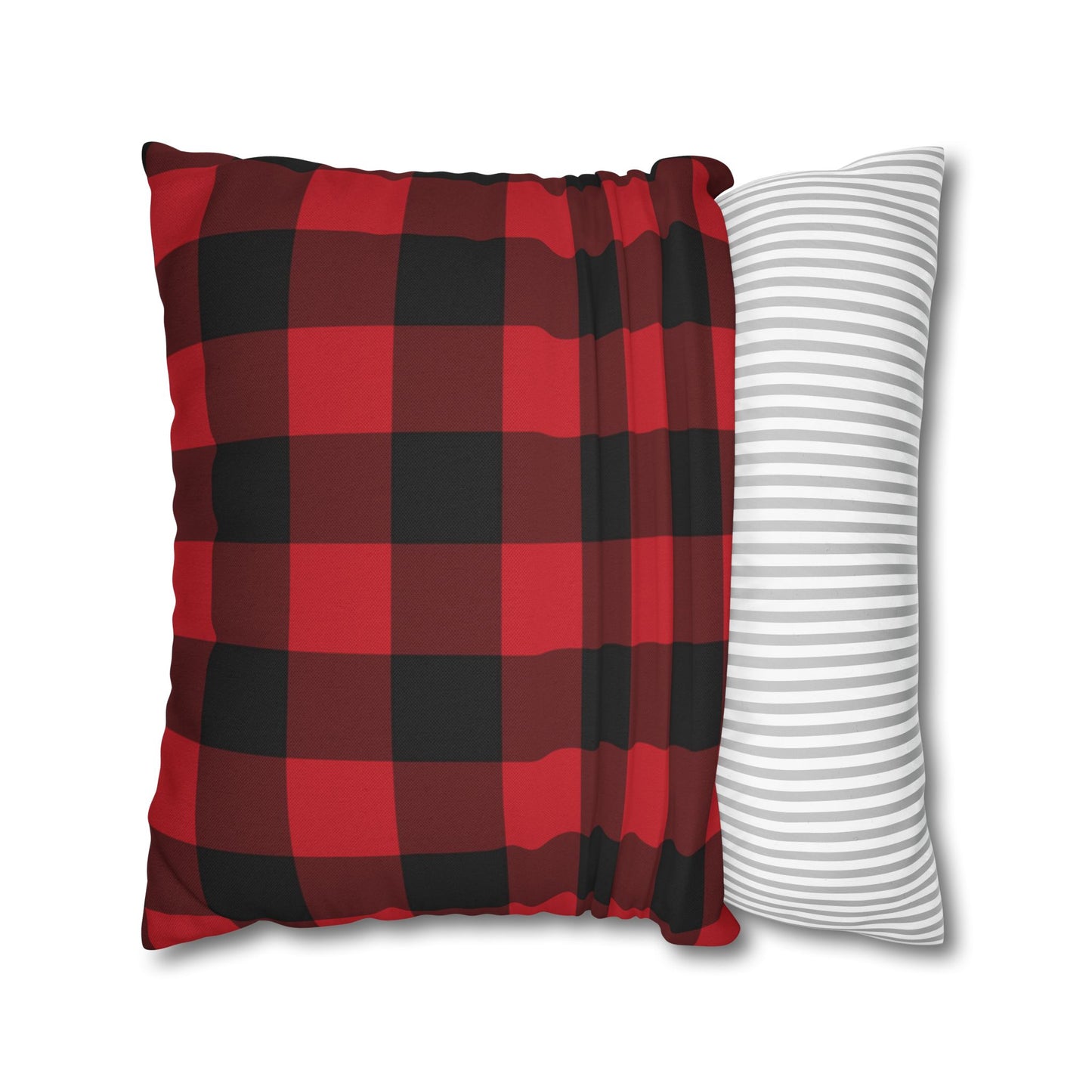 Red Buffalo Plaid Pillow Case, Black Check Square Christmas Throw Decorative Cover Decor Bedding Bed Accent Couch Sofa Bedroom