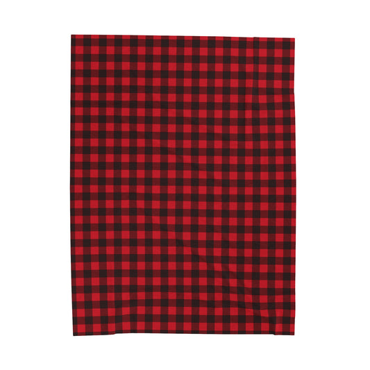 Red Buffalo Plaid Fleece Throw Blanket, Check Christmas Velveteen Soft Plush Fluffy Cozy Warm Adult Kids Small Large Sofa Bed Décor Starcove Fashion
