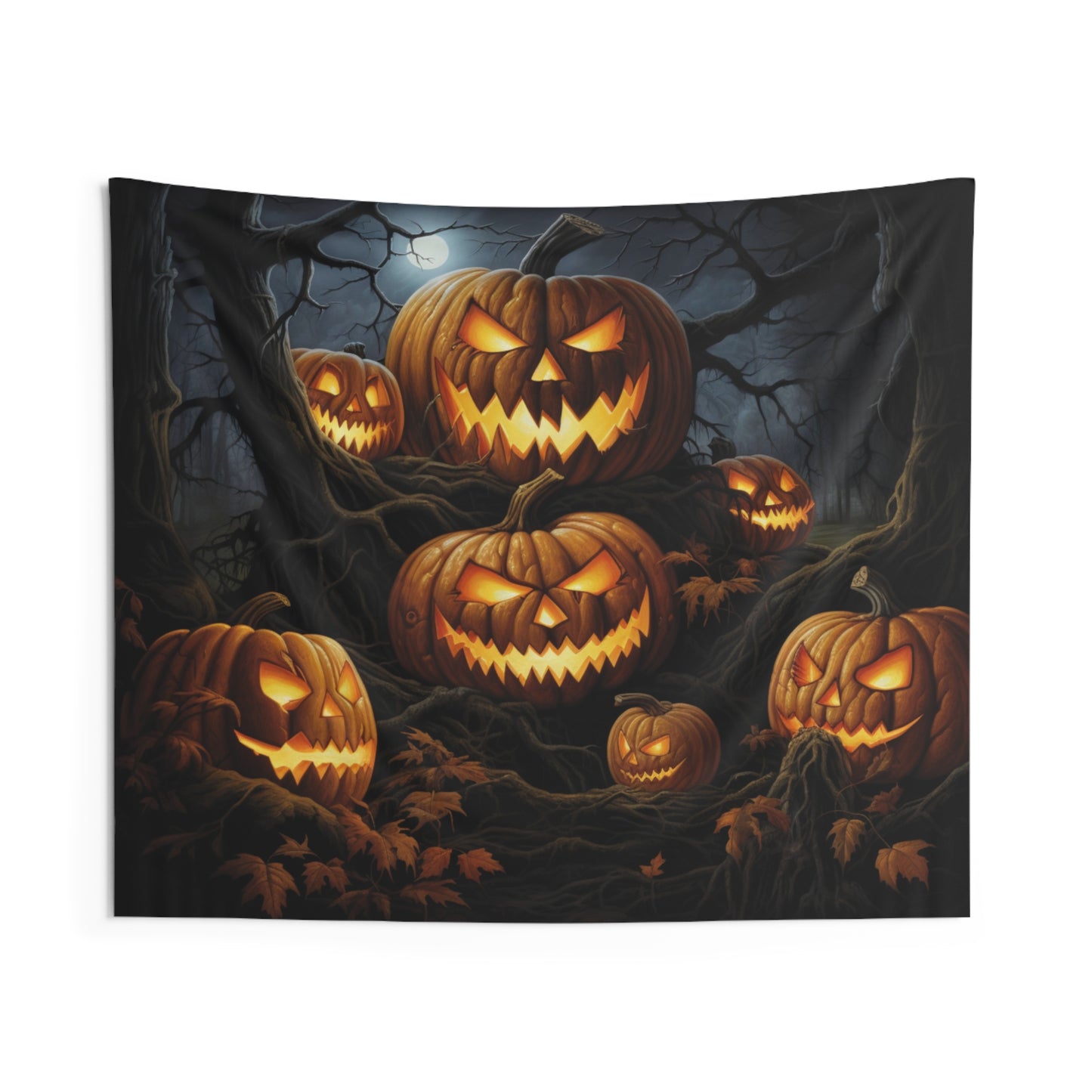 Jack-o'-lantern Pumpkins Halloween Tapestry, Spooky Scary Wall Art Hanging Cool Unique Landscape Large Small Decor Bedroom College Dorm Starcove Fashion