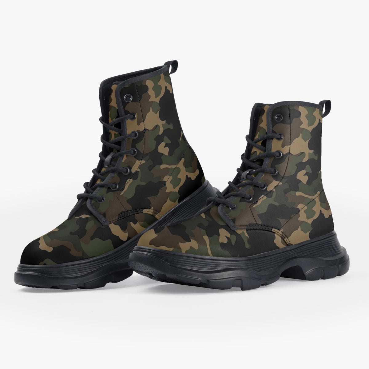 Nylon Prada Combat Boot Price Camo Leather Chunky Boots  display picture 2