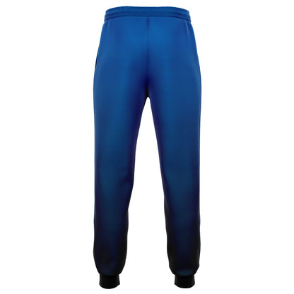 Blue Black Ombre Joggers Sweatpants Pockets, Gradient Tie Dye Women Men Female Ladies Fleece Comfy Sweats Pants Loungewear Bottoms