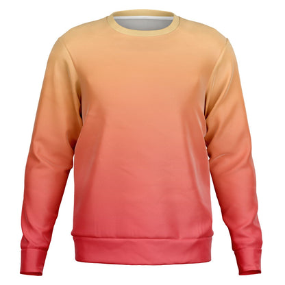 Red Orange Yellow Ombre Sweatshirt, Gradient Tie Dye Crewneck Fleece Cotton Sweater Jumper Pullover Men Women Adult Designer Top