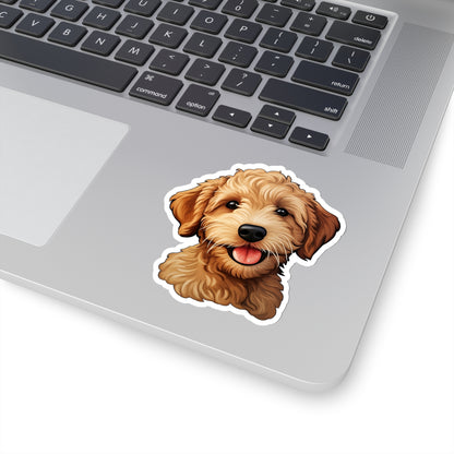Goldendoodle Sticker Decal, Dog Puppy Art Vinyl Laptop Cute Waterbottle Tumbler Car Waterproof Bumper Clear Aesthetic Die Cut Wall