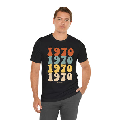 1970 shirt, Birthday Party Women Men Dad Mom Born 70s Retro Vintage 55th Turning Years Gift Idea Present Made Funny Graphic TShirt Tee