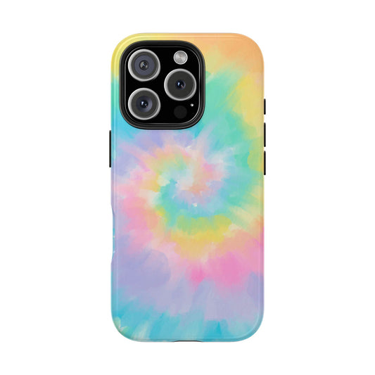 Pastel Tie Dye iPhone 16 15 14 13 Pro Max Tough, Rainbow Watercolor Cute Aesthetic Iphone 12 11 Mini Se X Xr Xs 8 Plus 7 Phone