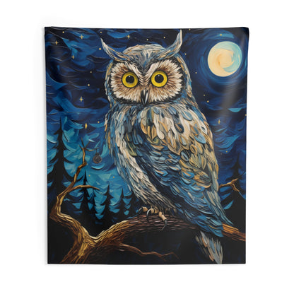 Owl Tapestry, Printed Painting Animal Bird Wall Art Hanging Cool Unique Vertical Aesthetic Large Small Decor Bedroom College Dorm Room Starcove Fashion