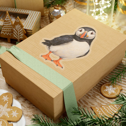 Atlantic Puffin Sticker Decal, Bird Seabird Watercolor Art Vinyl Laptop Cute Waterbottle Tumbler Car Waterproof Bumper 4x4 Clear Die Cut
