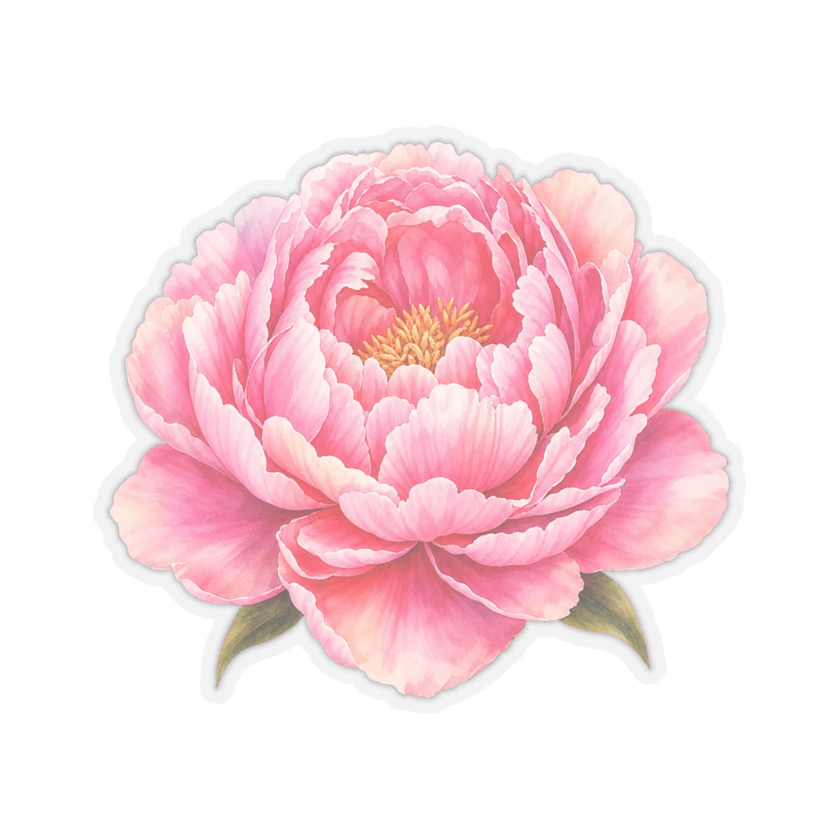 Pink Peony Flower Sticker Decal, Blossom Floral Watercolor Art Vinyl Cute Waterbottle Tumbler Car Waterproof Bumper Clear Die Cut Wall - Starcove Fashion