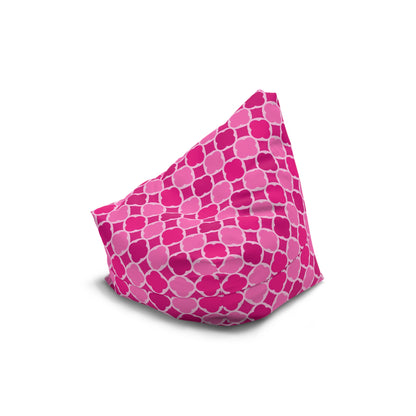Bright Pink Geometric Bean Bag Chair Cover, Petal Washable Triangle Furniture Small Large Adult Children Kids Playroom Apartment Dorm Decor