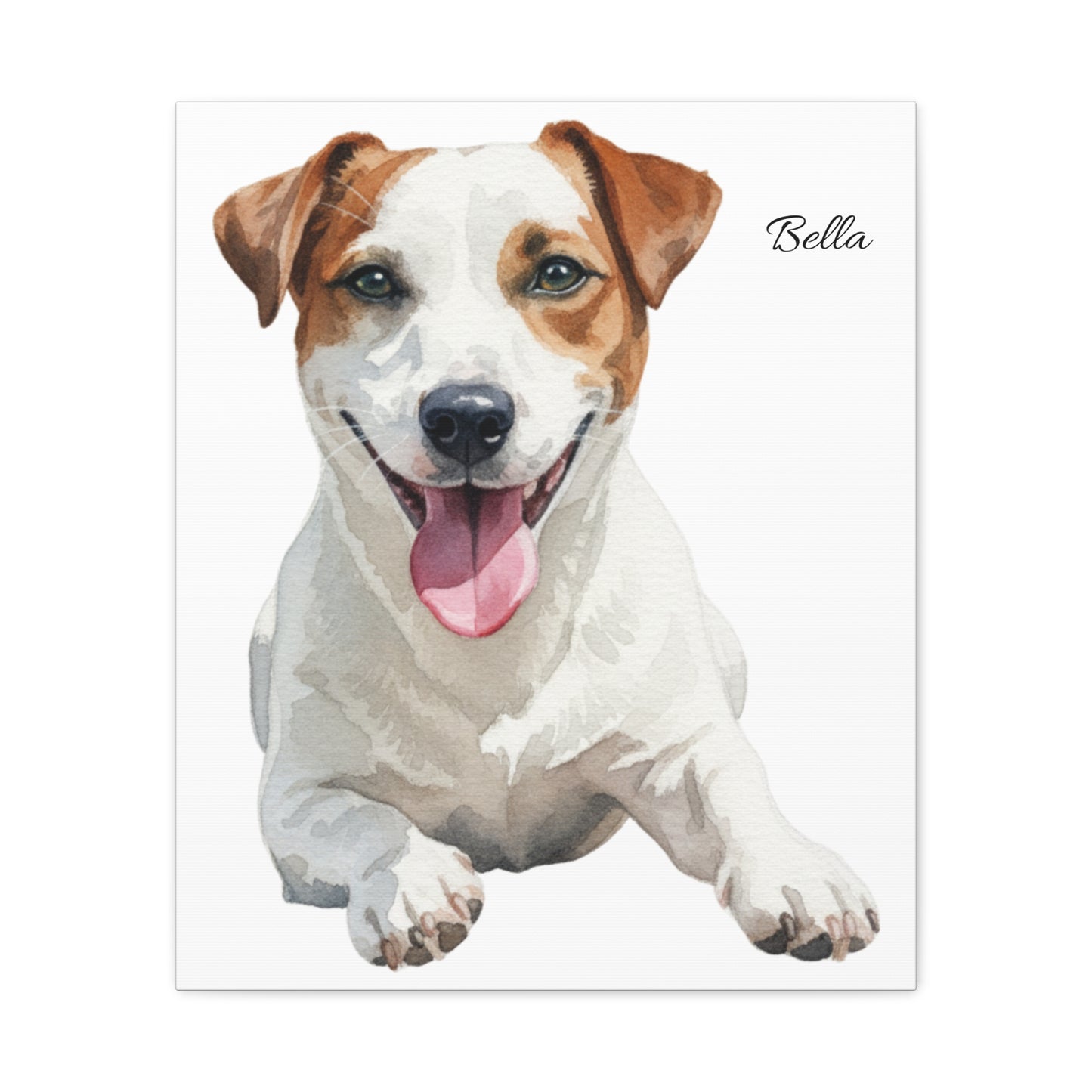 Custom Pet Portrait Canvas Gallery Wrap, Watercolor Painting Dog Cat Personalized Wall Art Print Artwork Small Large Hanging Vertical Poster