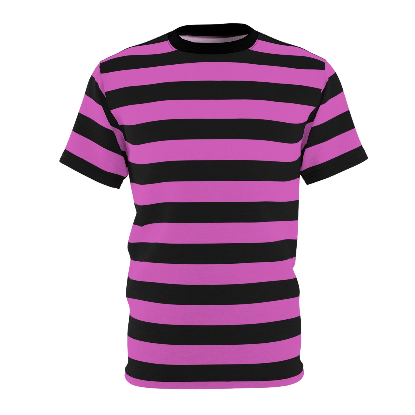 Black and Pink Striped Tshirt, Purple Designer Graphic Aesthetic Lightweight Heavyweight Crewneck Men Women Tee Top Short Sleeve Shirt