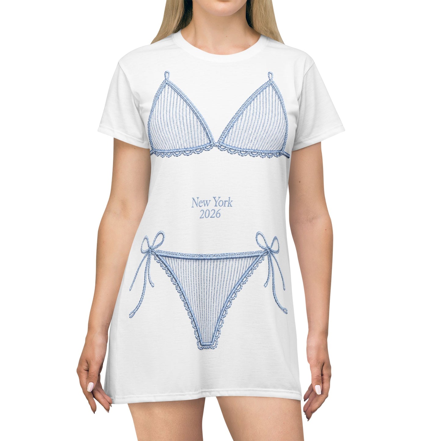 Bikini Bachelorette Tshirts Dress, Custom Coastal White Last Toast Bikinis Martinis Splash Nautical Bridal Bride Bridesmaid Wedding Bells
