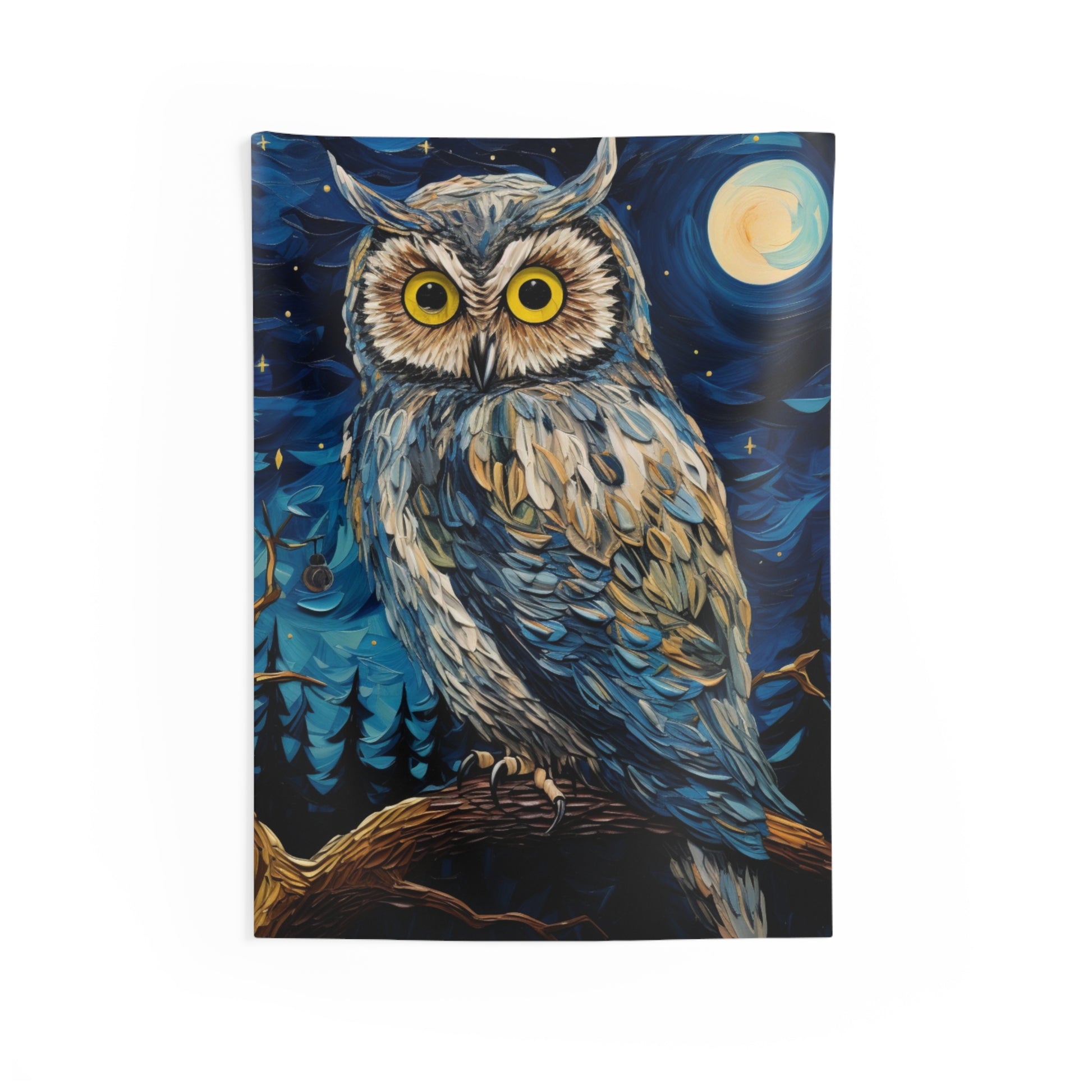 Owl Tapestry, Printed Painting Animal Bird Wall Art Hanging Cool Unique Vertical Aesthetic Large Small Decor Bedroom College Dorm Room Starcove Fashion