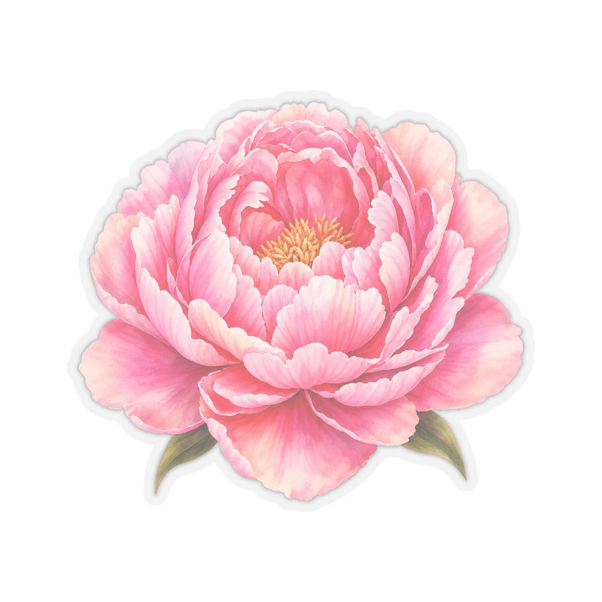 Pink Peony Flower Sticker Decal, Blossom Floral Watercolor Art Vinyl Cute Waterbottle Tumbler Car Waterproof Bumper Clear Die Cut Wall - Starcove Fashion