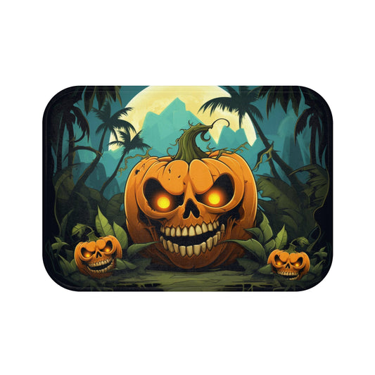 Halloween Bath Mat, Pumpkin Cute Shower Bathroom Decor Non Slip Floor Memory Foam Microfiber Large Small Washable Rug Starcove Fashion