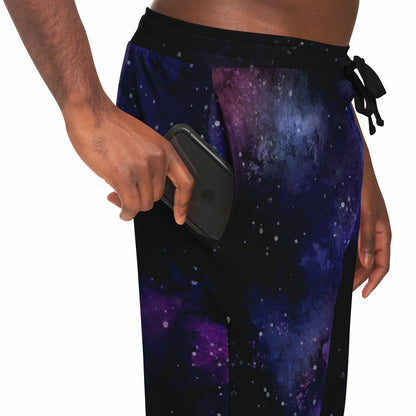Galaxy Joggers Sweatpants with Pockets, Space Universe Stars Women Men Female Ladies Fleece Cotton Sweats Pants Loungewear Bottoms