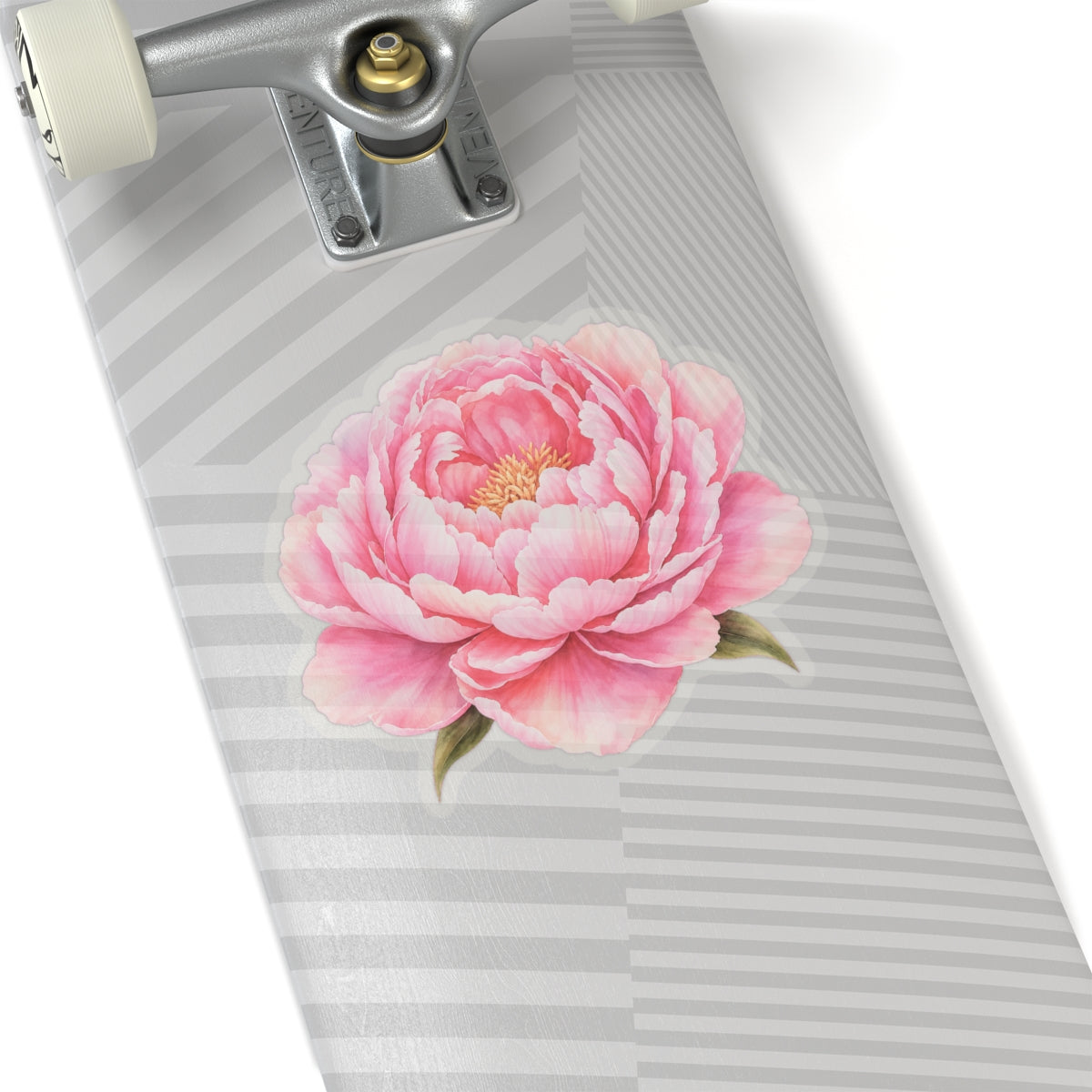 Pink Peony Flower Sticker Decal, Blossom Floral Watercolor Art Vinyl Cute Waterbottle Tumbler Car Waterproof Bumper Clear Die Cut Wall - Starcove Fashion