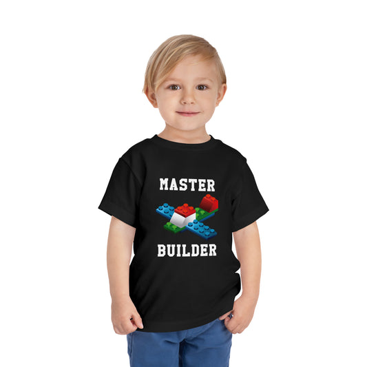 Master Builder Toddler T-shirt (2-5T), Funny Building Blocks Construction Airplane Birthday Cute Graphic Tee Child Kids Boy Girl Gift