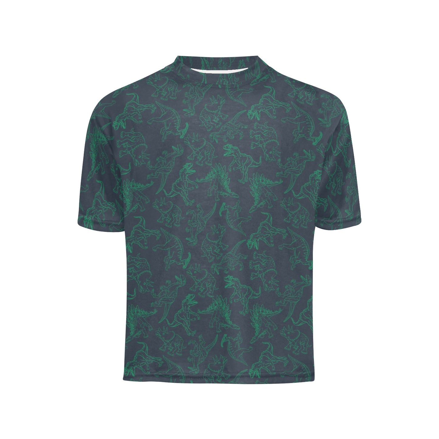 Dinosaur Kids Tshirt, T-Rex Green Dino Boys Girls Children Youth Teens Teenager Cool Graphic Crewneck Tee Short Sleeve Shirt Top