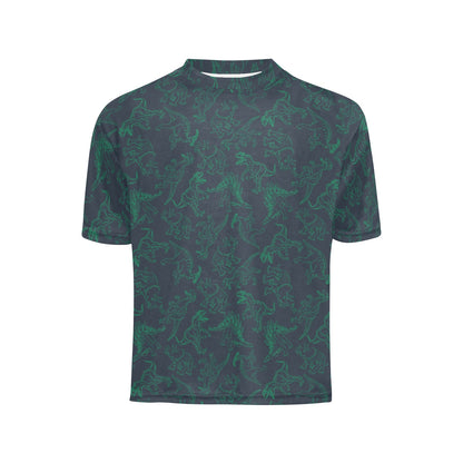Dinosaur Kids Tshirt, T-Rex Green Dino Boys Girls Children Youth Teens Teenager Cool Graphic Crewneck Tee Short Sleeve Shirt Top