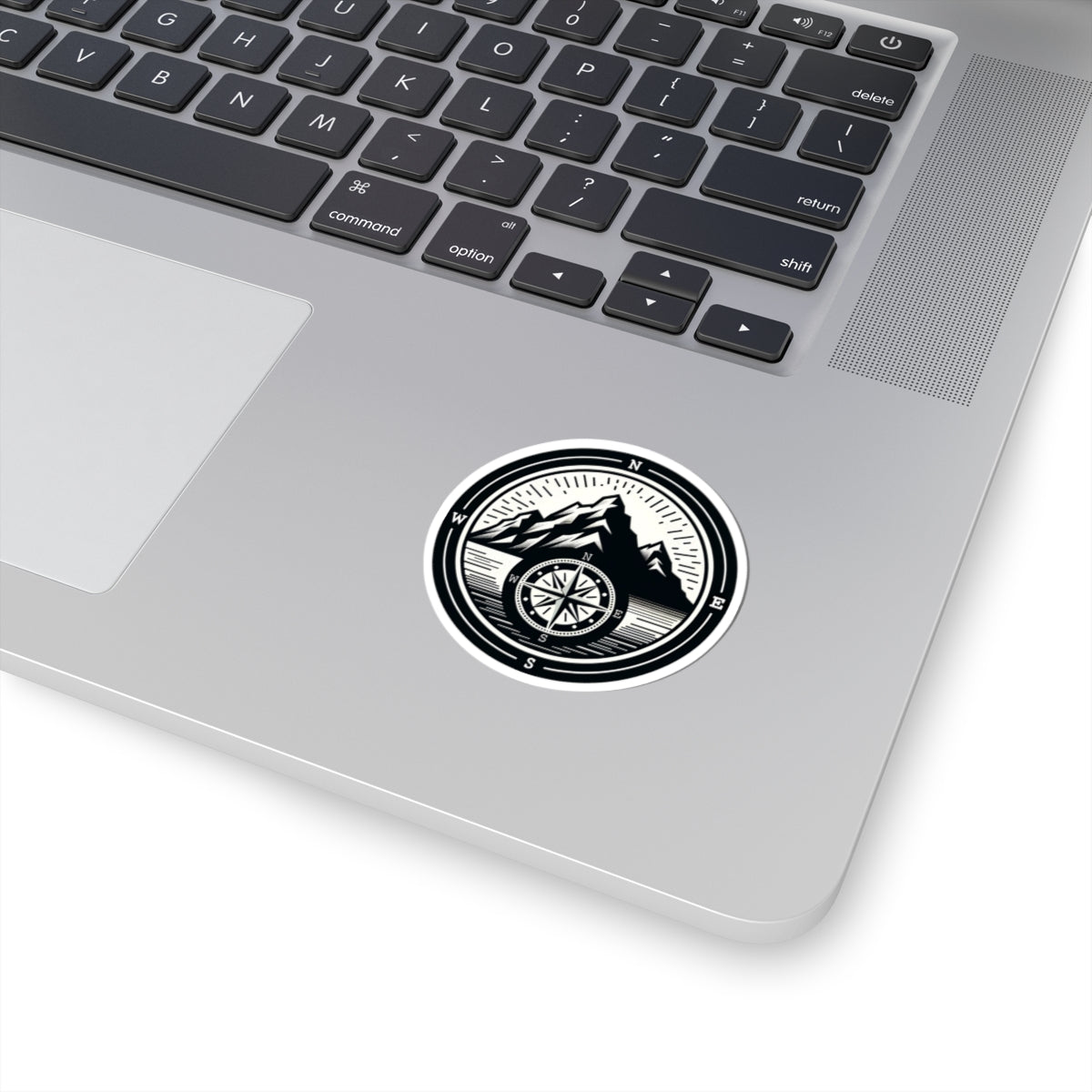 Compass Mountain Sticker Decal, Car Bumper Navigation Art Vinyl Laptop Cute Waterbottle Tumbler Waterproof Clear Aesthetic