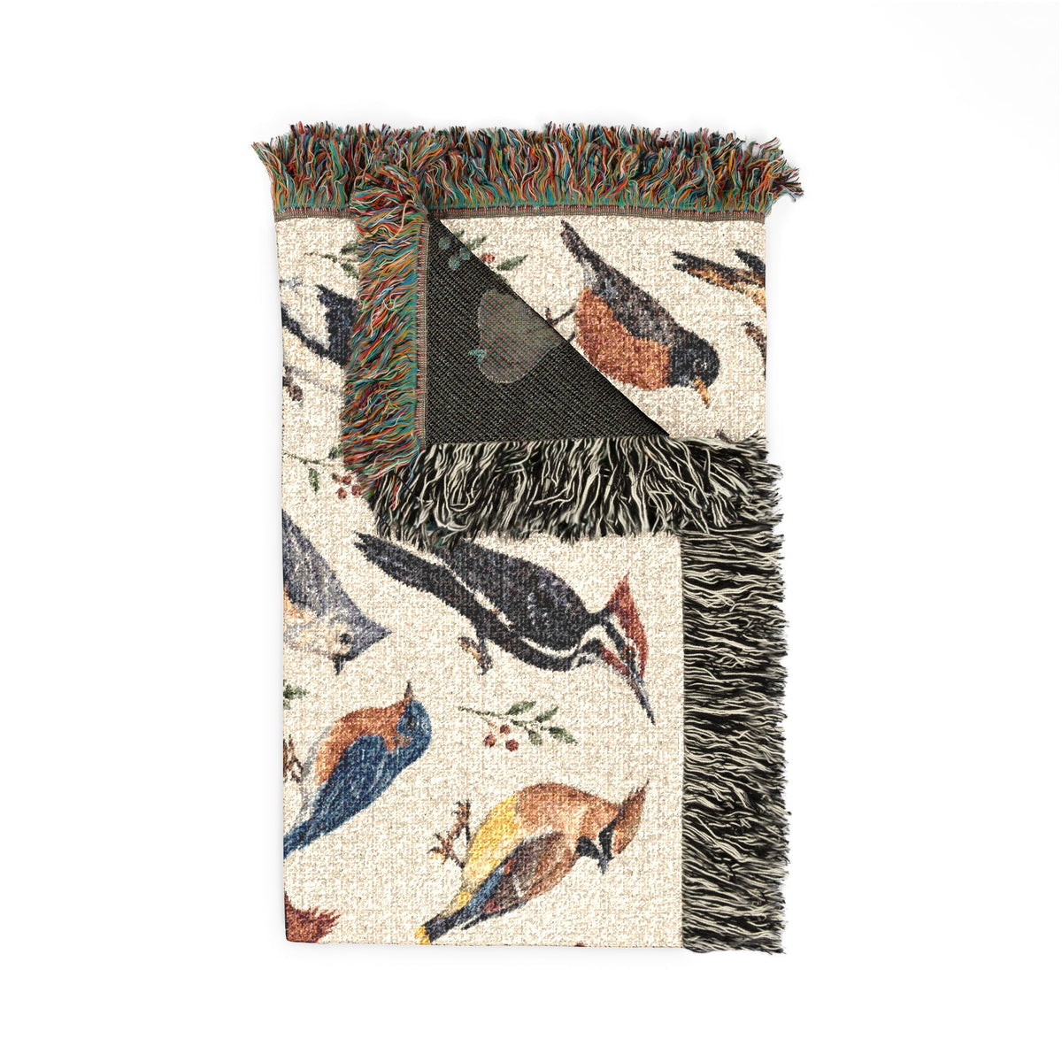 Birds Woven Blanket Tapestry, Birdwatching North American Eagle Owl Backyard Throw Small Large Cotton Small Large Wall Hanging Decorative
