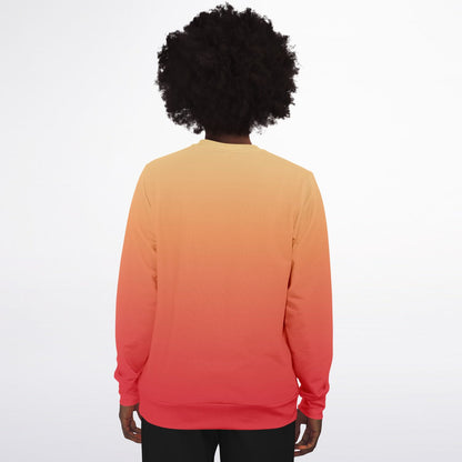 Red Orange Yellow Ombre Sweatshirt, Gradient Tie Dye Crewneck Fleece Cotton Sweater Jumper Pullover Men Women Adult Designer Top