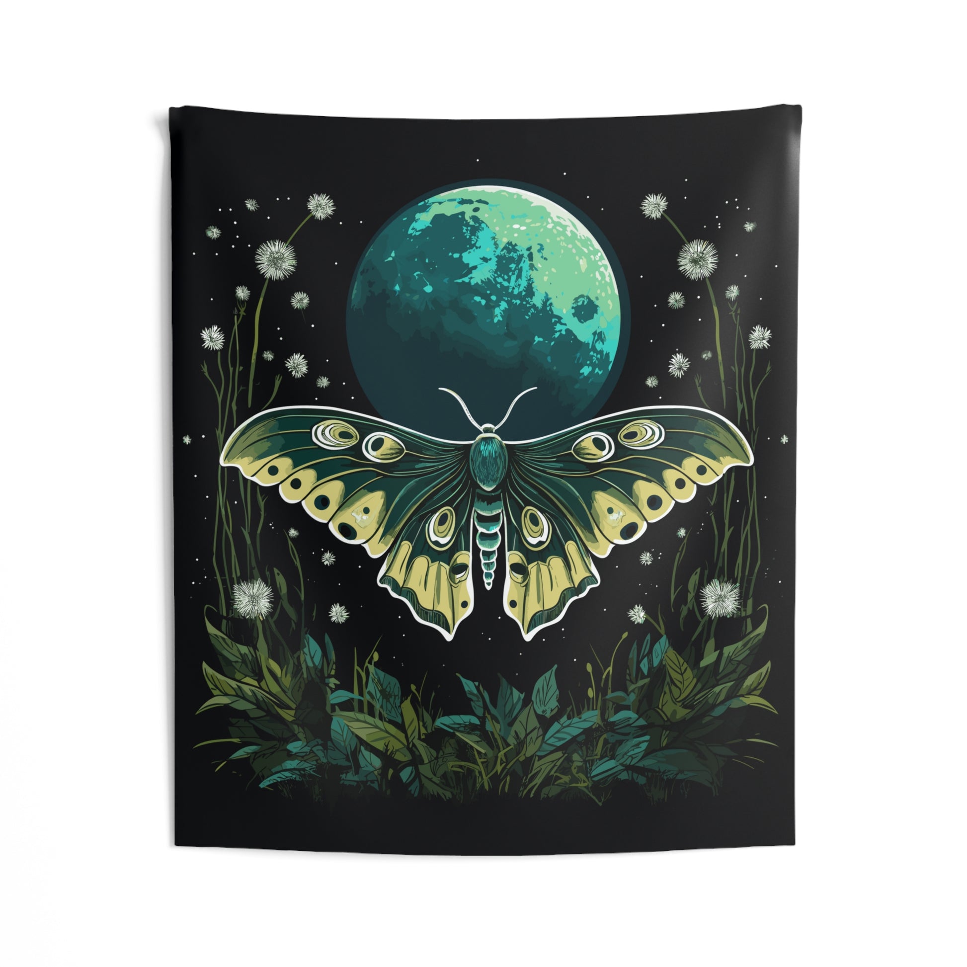 Luna Moth Tapestry, Moon Wall Art Hanging Cool Unique Vertical Aesthetic Large Small Decor Bedroom College Dorm Room Starcove Fashion