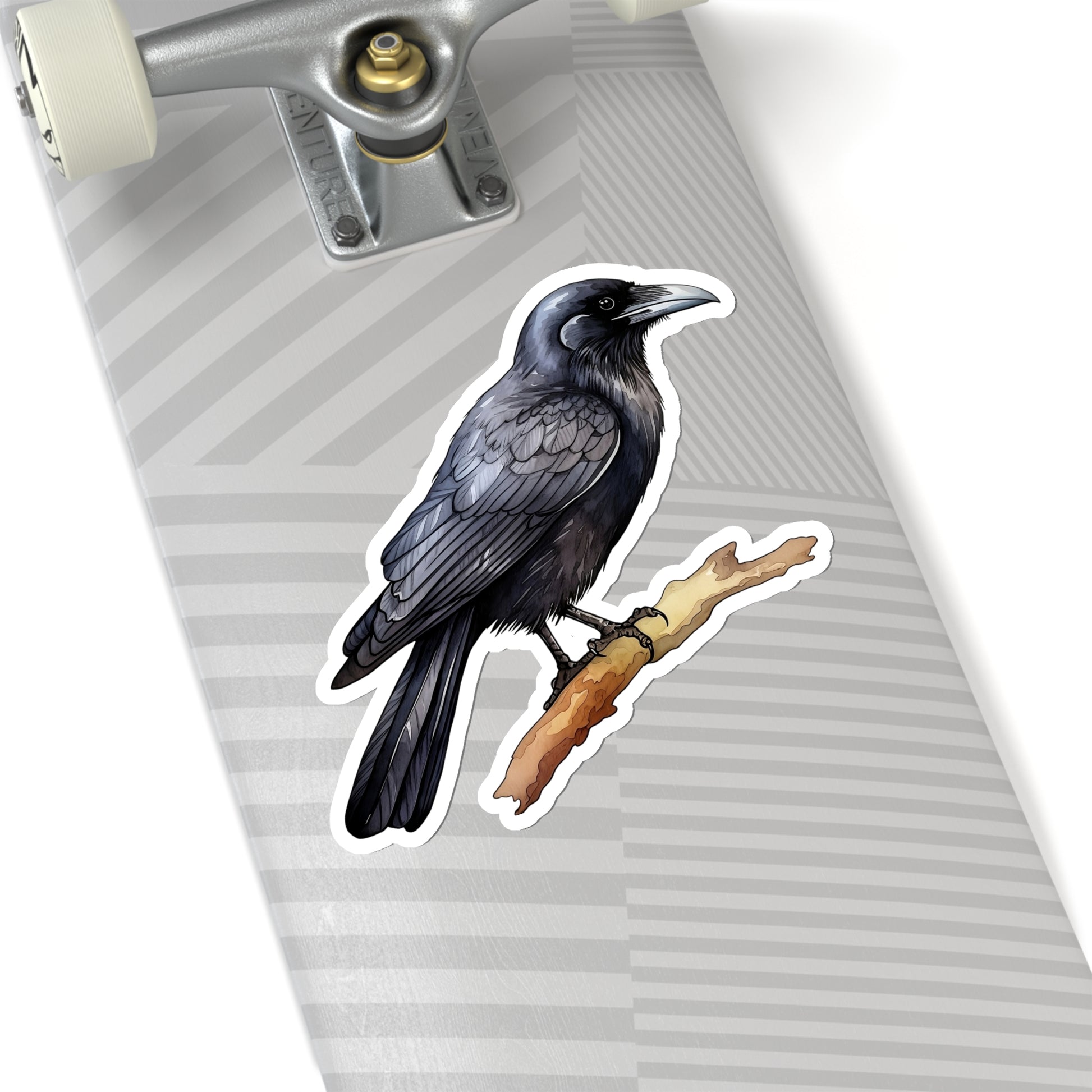 Crow Sticker Decal, Black Bird Raven Watercolor Art Vinyl Laptop Cute Waterbottle Tumbler Car Waterproof Bumper Clear Gothic Die Cut Wall Starcove Fashion