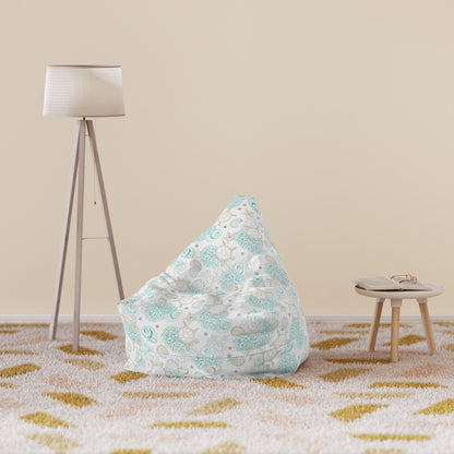 Turtle Bean Bag Chair Cover, Coastal Beach Ocean Washable Triangle Small Large Adult Children Kids Sofa Apartment Dorm Decor Unfilled Sack