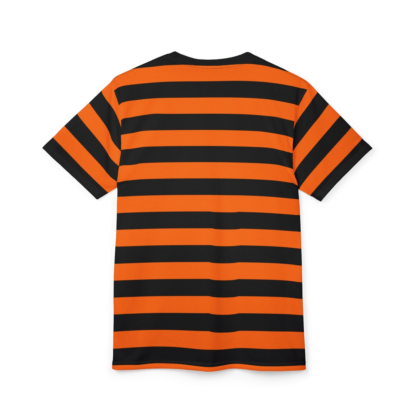 Orange Black Striped Tshirt, Stripe Designer Graphic Aesthetic Lightweight Heavyweight Crewneck Men Women Tee Top Short Sleeve Shirt