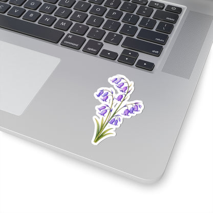 Purple Bluebell Flower Sticker Decal, Floral Watercolor Art Vinyl Cute Waterbottle Tumbler Car Waterproof Bumper Clear Die Cut Wall - Starcove Fashion