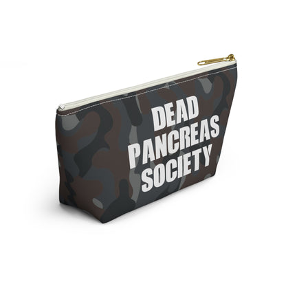 Dead Pancreas Society Bag, Diabetes Fun Diabetic Supply Carrying Case DT1 Gift Camo Accessory Small Large Zipper Pouch w T-bottom