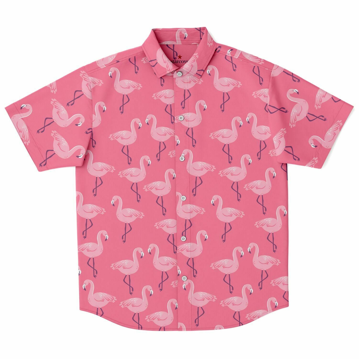pink flamingo dress shirt 765 Flamingos Short Sleeve Shirt