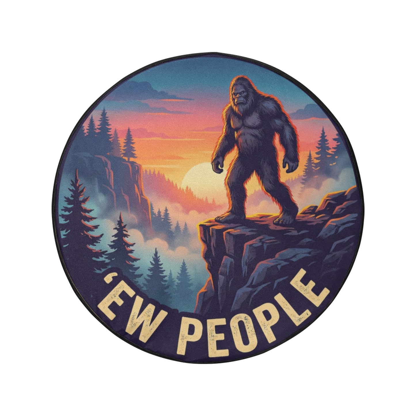 Bigfoot Spare Tire Cover,  Sasquatch Funny People Rear Extra Backup Camera Hole Wheel Unique RV Back Cars Trailer Campers Waterproof
