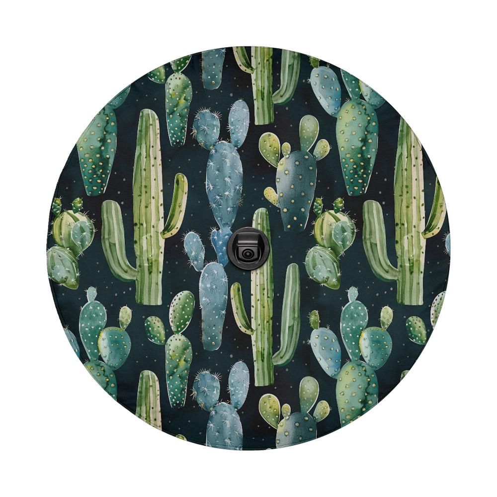 Cactus Spare Tire Cover, Succulent Backup Camera Hole Unique Back Extra Wheel Cars RV Men Women Girls Trailer Campers