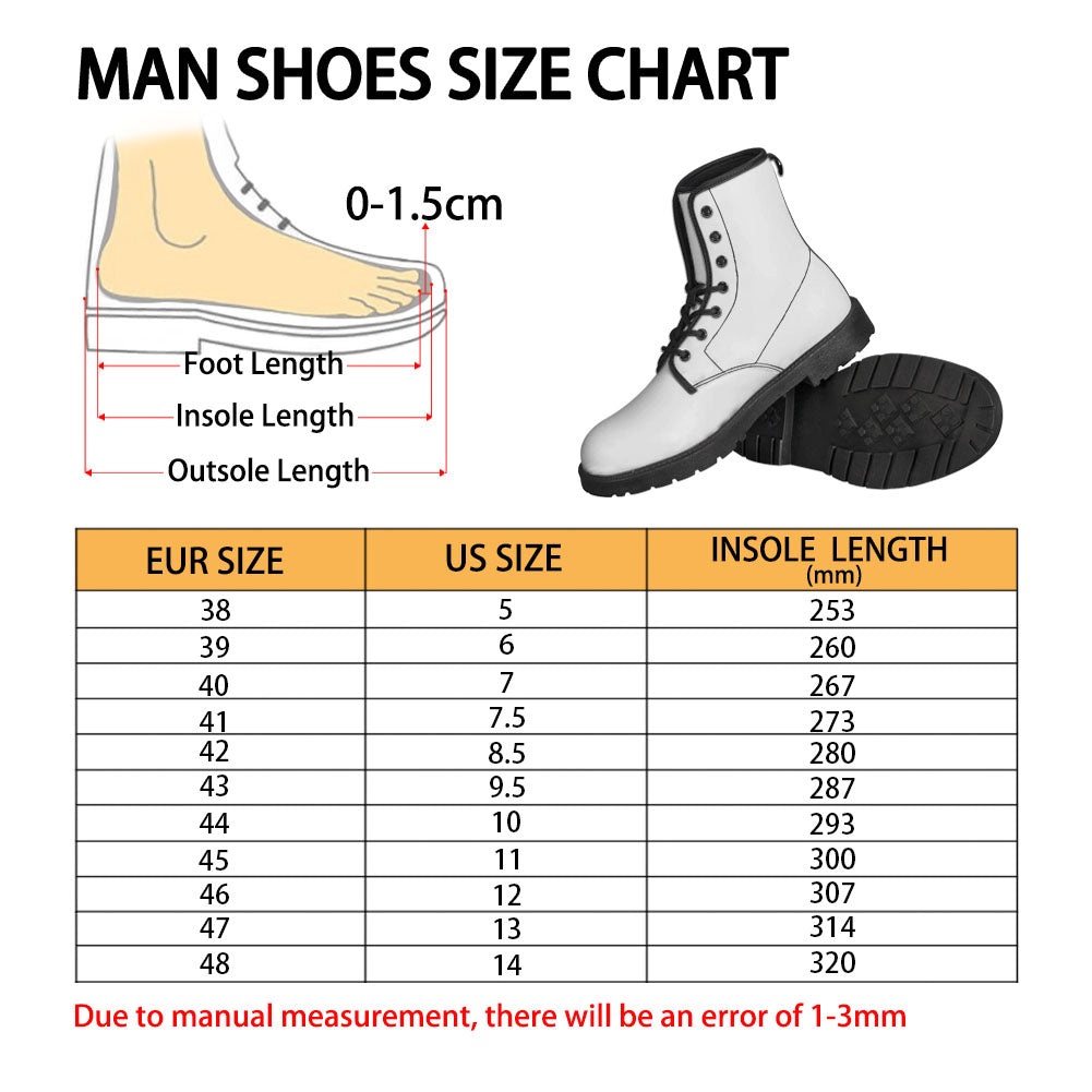Black Leather Boots, Starcove Monogram Lace Up Shoes Hiking Women Men Female Festival Black Ankle Combat Work Winter Casual