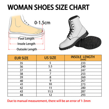 Black Leather Boots, Starcove Monogram Lace Up Shoes Hiking Women Men Female Festival Black Ankle Combat Work Winter Casual