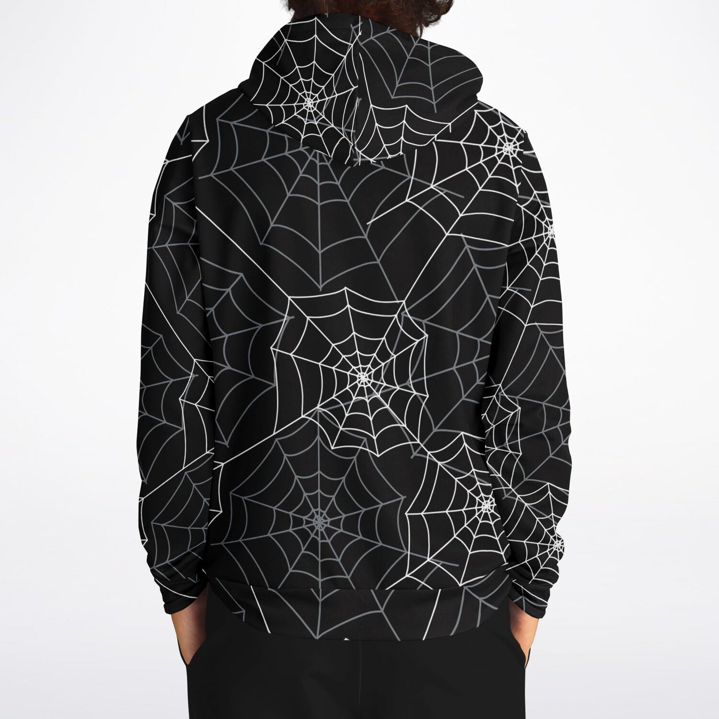 Spiderweb Hoodie, Halloween Black Creepy Pullover Men Women Adult Aesthetic Graphic Cotton Hooded Sweatshirt with Pockets Designer Plus Size