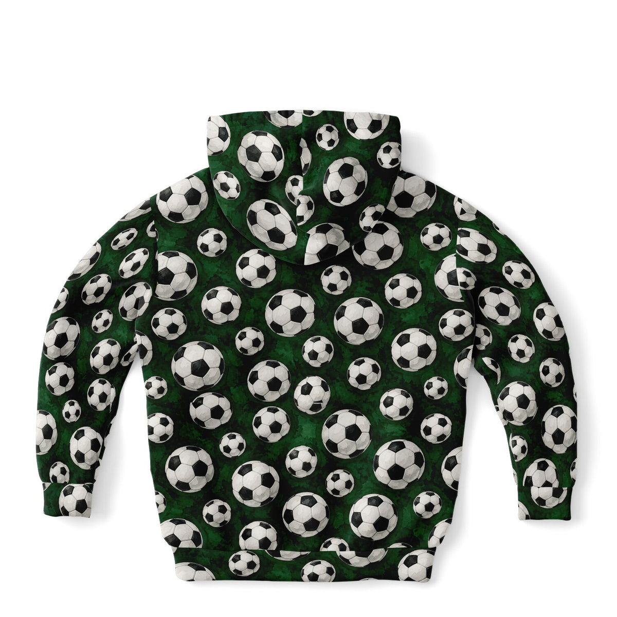 Soccer Ball Kids Pullover Hoodie, Football Green Girls Boy Toddler Youth Children Fleece Aesthetic Graphic Cotton Hooded Sweatshirt Pockets