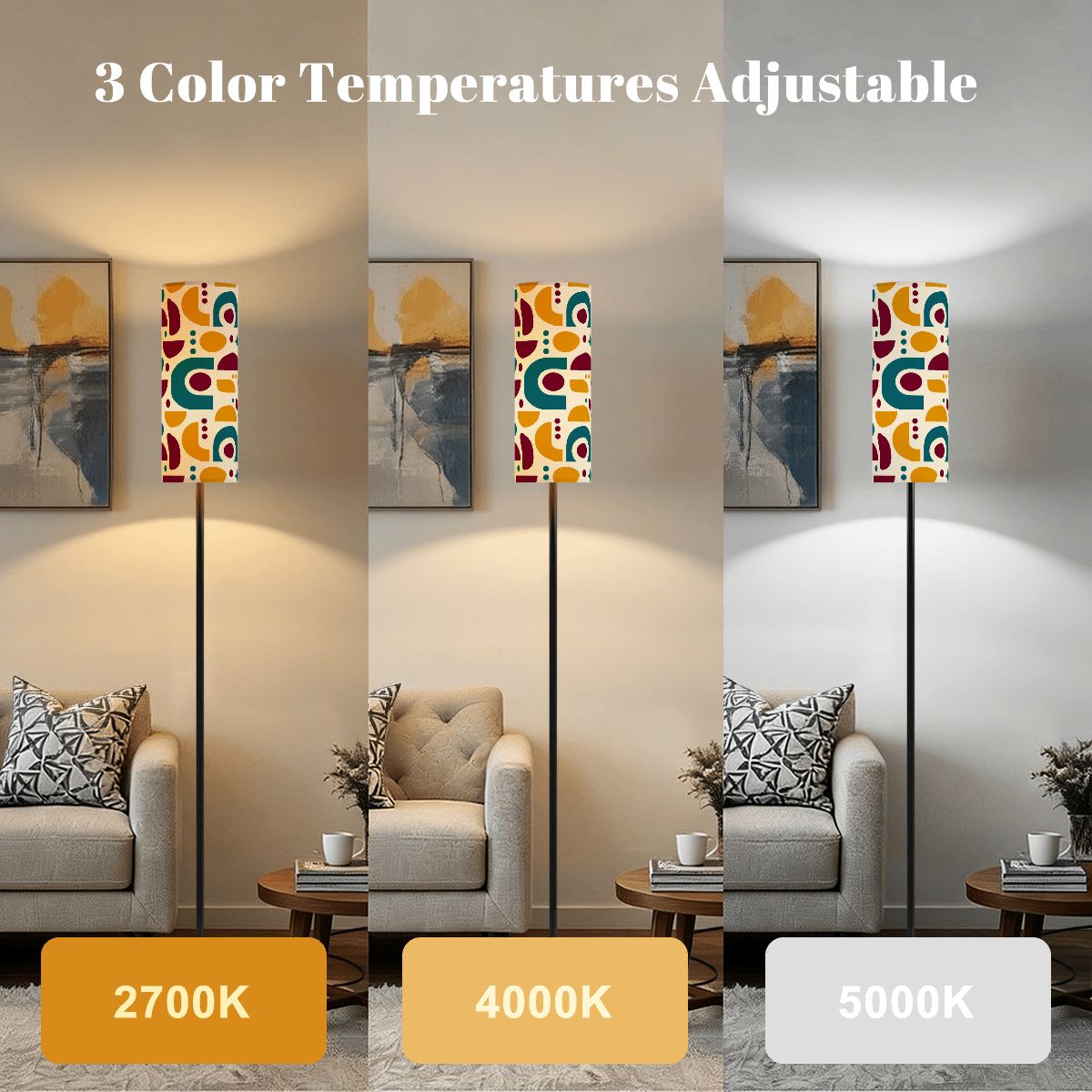 Mid Century Modern Floor Lamp (Made in USA), Modern Standing Light Lampshade Living Room Bedroom Tall Corner Dimmable Cool Unique Reading - Starcove Fashion