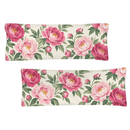 Pink Peony Floral Body Pillow Case,  Flowers Boho Blush Botanical Green Red Long Large Bed Accent Pillowcase Print Throw Decorative Cover