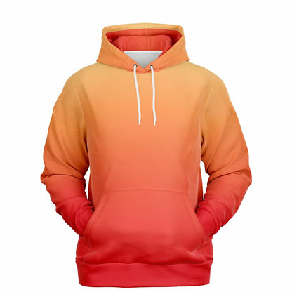 Red Orange Yellow Ombre Hoodie, Gradient Tie Dye Pullover Men Women Aesthetic Graphic Cotton Hooded Sweatshirt Pockets Designer Plus Size