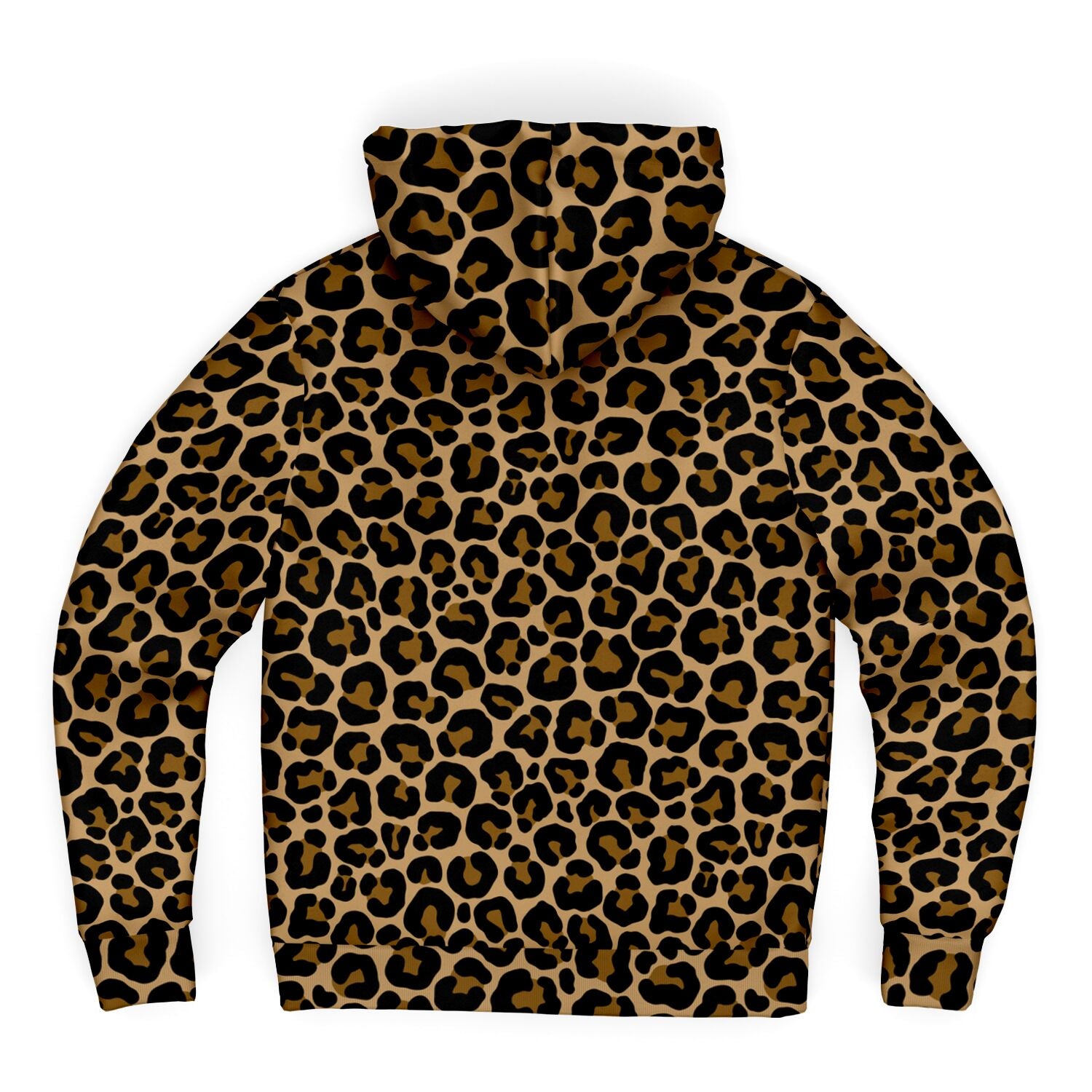 Leopard Zip Up Fleece Lined Hoodie, Animal Print Brown Cheetah